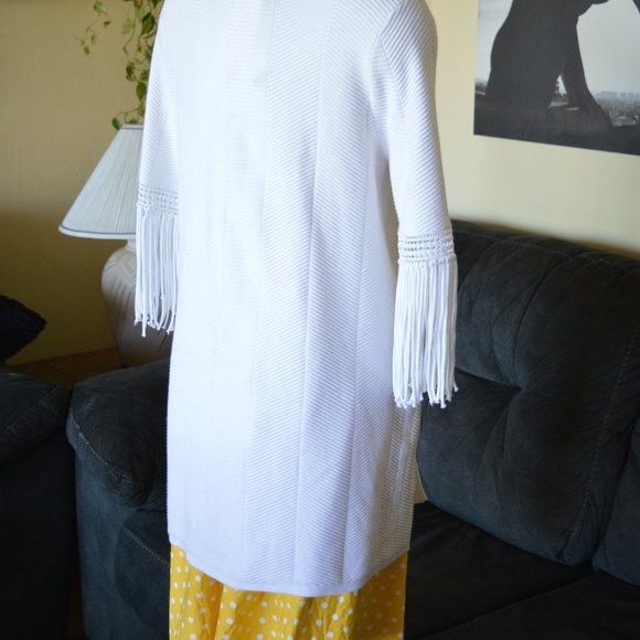 Chico's Travelers Cardigan Ribbed Fringe Cover up Jacket Quick Dry Wrinkle Free - Picture 8 of 10